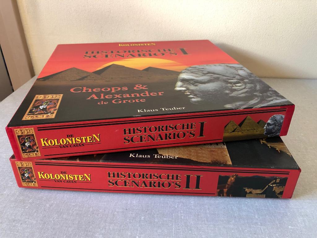 Z.G.A.N. Kolonisten Catan Historische scenario's deel 1 + 2, Hobby en Vrije tijd, Gezelschapsspellen | Bordspellen, Zo goed als nieuw