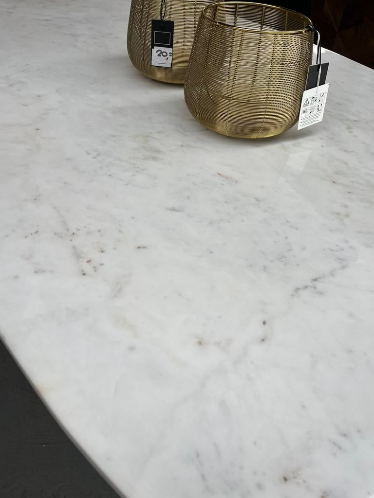 Magazijn leegverkoop eettafel ovaal wit marmer marble matrix, Nieuw, Ophalen of Verzenden, Info@wkhome.nl, Argonweg 20 Amersfoort