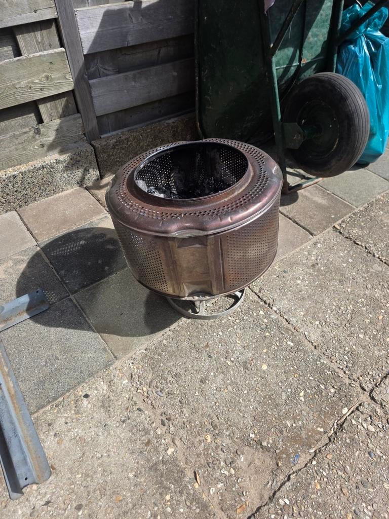 Unieke vuurton van wasmachinetrommel, Tuin en Terras, Vuurkorven, Gebruikt, Vuurton, Ophalen of Verzenden