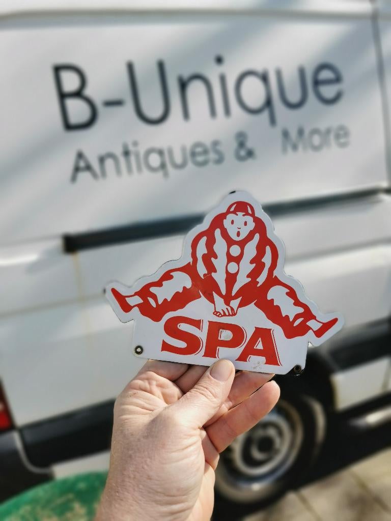 Vintage emaille reclame bordje SPA rood, Verzamelen, Merken en Reclamevoorwerpen, Ophalen of Verzenden, Zo goed als nieuw, Reclamebord