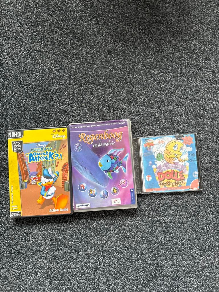 3 Leuke PC CD-ROM Spellen: Disney, Regenboog & Freddi Fish, Spelcomputers en Games, Games | Pc, Gebruikt, 1 speler, Vanaf 3 jaar