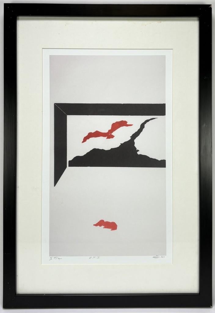 1444. Litho, Camiel Andriessen - abstracte compositie, 1989, Ophalen of Verzenden