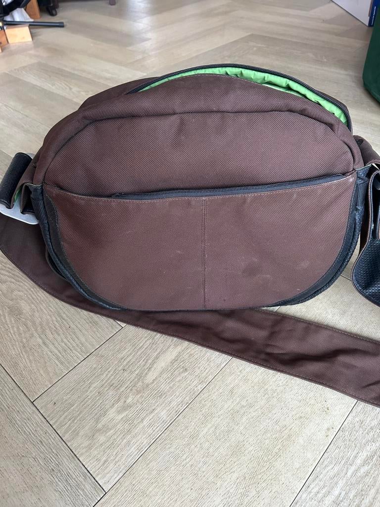 Bugaboo luiertas bruin met groen, Ophalen of Verzenden, Zo goed als nieuw, Schoudertas