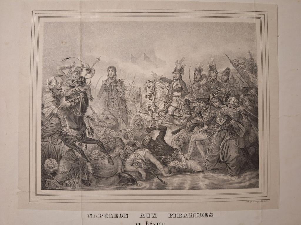 Antieke Gravure: Napoleon in Egypte, Ophalen of Verzenden