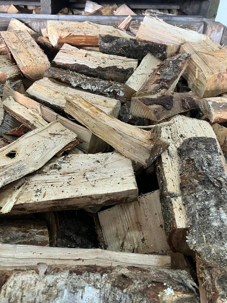 Te koop droog berken haardhout., 6 m³ of meer, Ophalen of Verzenden, Berkenhout, Blokken