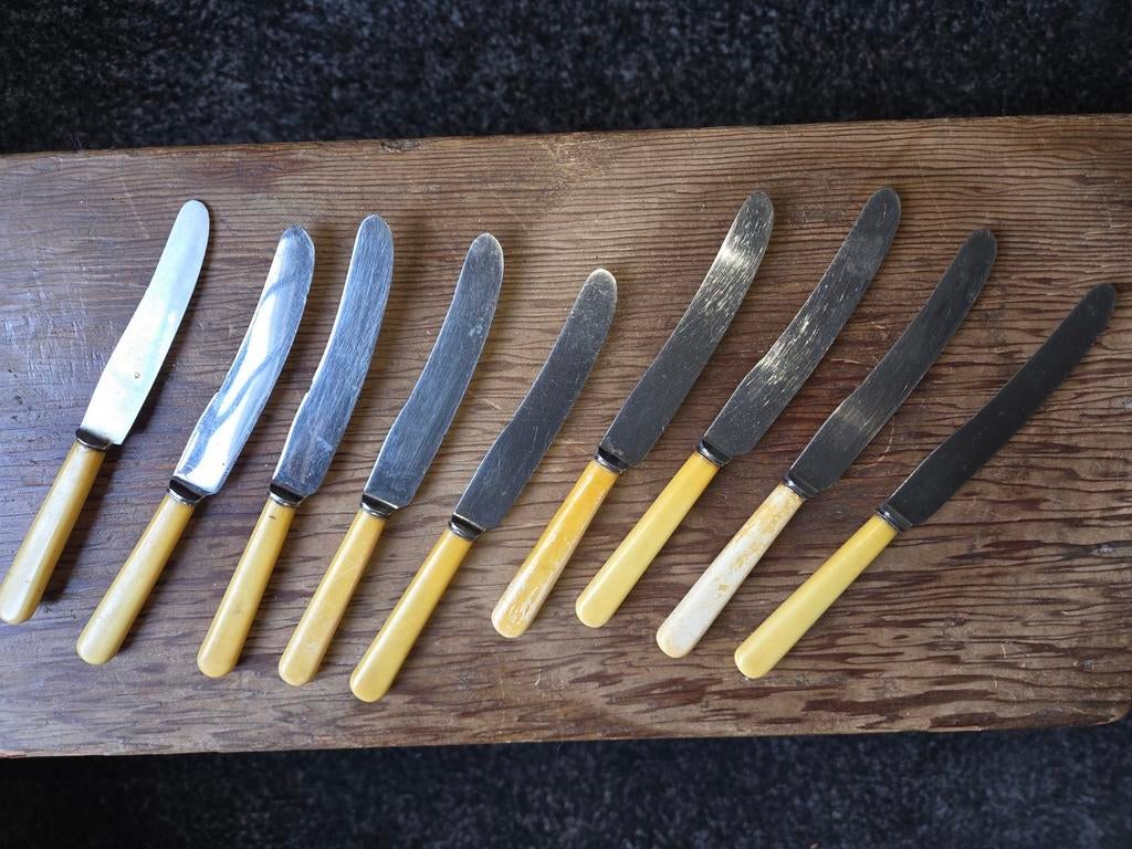 Vintage Bastet botermessen set van 9, Ophalen of Verzenden