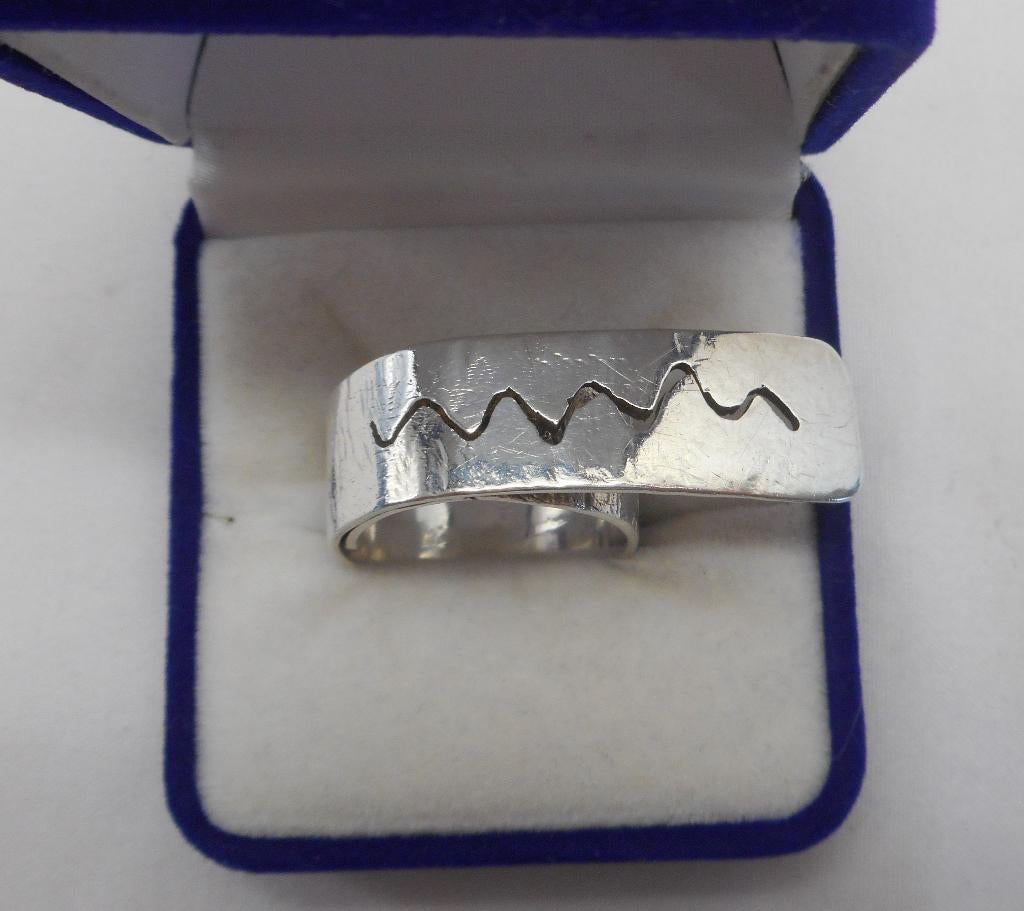 Zilveren aparte verstelbare modernist ring nr.475, 18 tot 19, Verzenden, Zo goed als nieuw, Dame