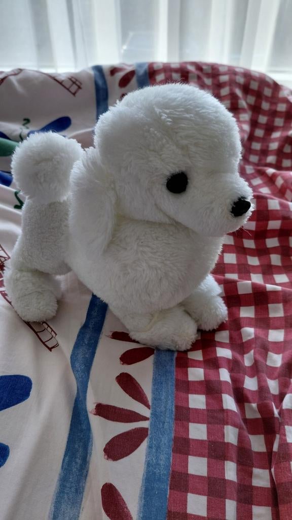 Schattig wit hondje knuffel, Ophalen of Verzenden, Zo goed als nieuw, Hond