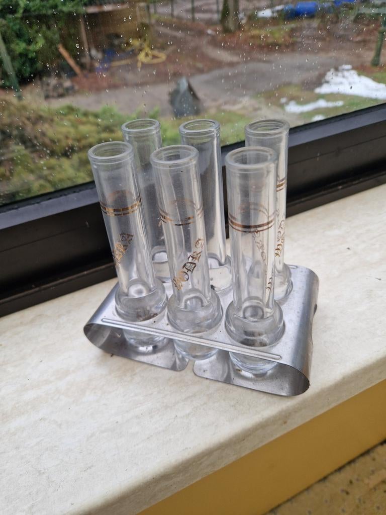 Mini vaasjes, Huis en Inrichting, Woonaccessoires | Vazen, Overige kleuren, Ophalen of Verzenden, Minder dan 50 cm, Glas