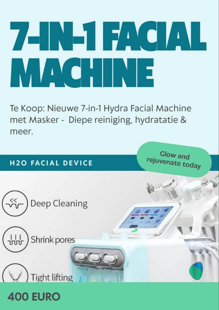 7-in-1 Hydra Facial Machine - Nieuw!, Ophalen of Verzenden, Nieuw, Haarverzorging