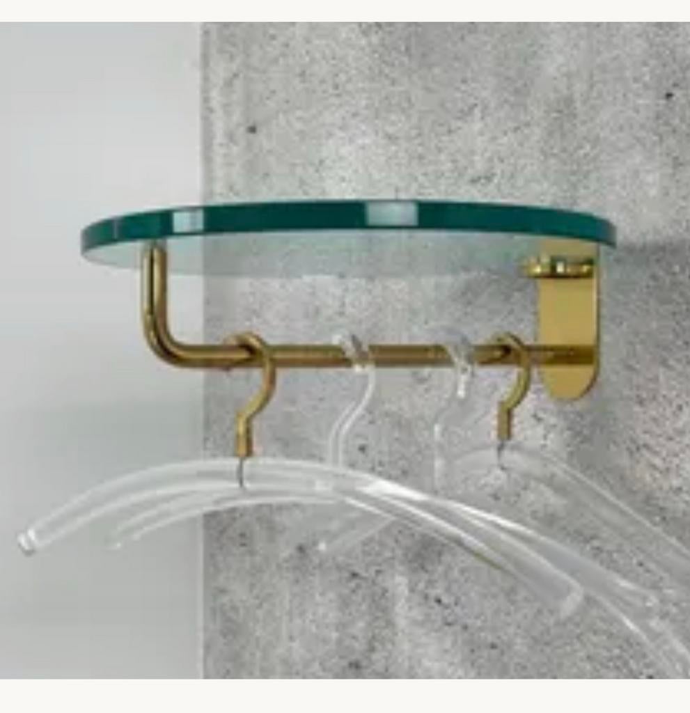 2 Stijlvolle Schönbuch Frisbi Wandkapstokken met Glasplank, Huis en Inrichting, Wandkapstok, Gebruikt, Ophalen of Verzenden, Glas