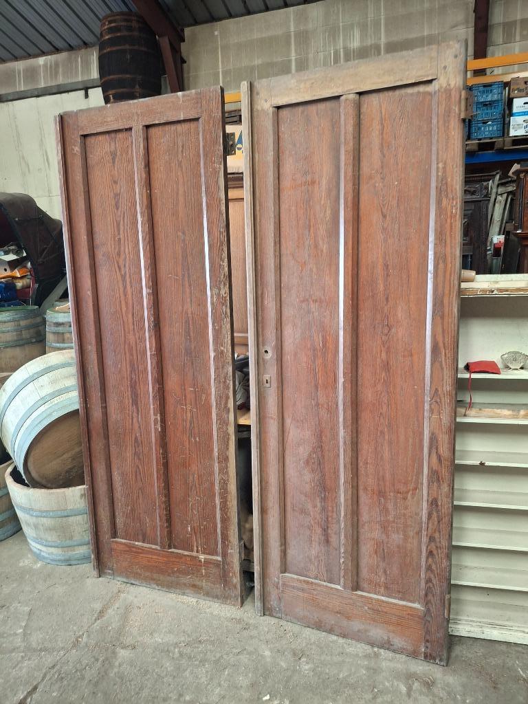 2 oude boerderij binnendeuren jaren 30-40, zie foto's/omschr, Doe-het-zelf en Verbouw, Deuren en Horren, Ophalen, Gebruikt, Minder dan 80 cm
