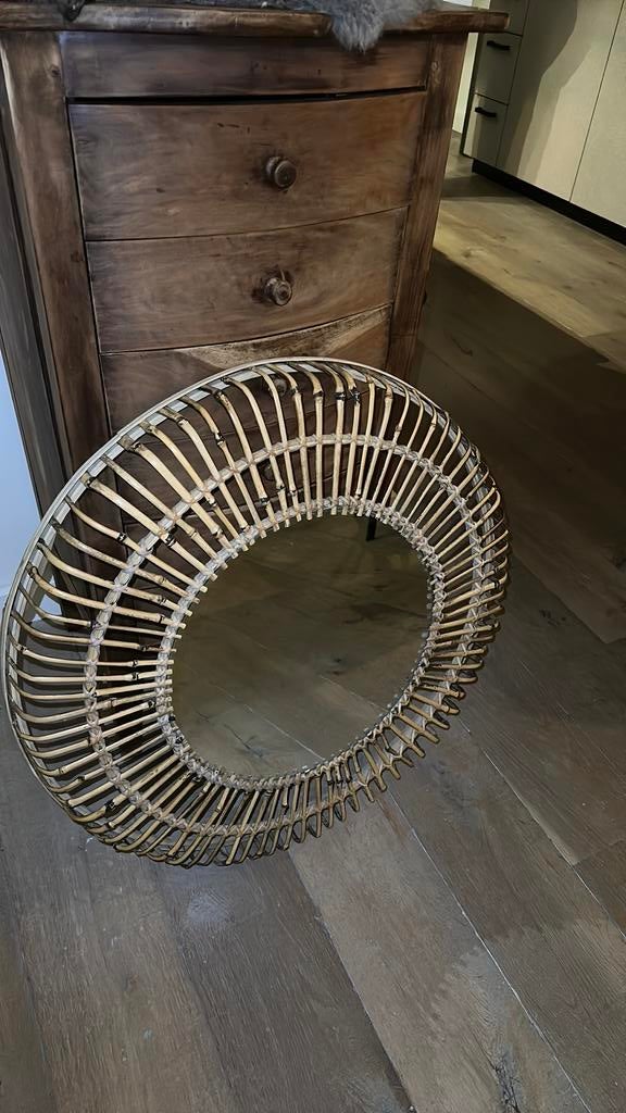 Zonnespiegel bamboe 75cm, Huis en Inrichting, Ophalen, Zo goed als nieuw, Minder dan 100 cm, Rechthoekig