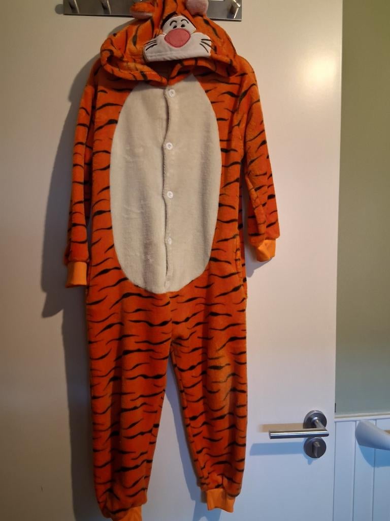 Tijger onesie maat 98-116, Kinderen en Baby's, Carnavalskleding en Verkleedspullen, Ophalen of Verzenden, Zo goed als nieuw, 110 t/m 116