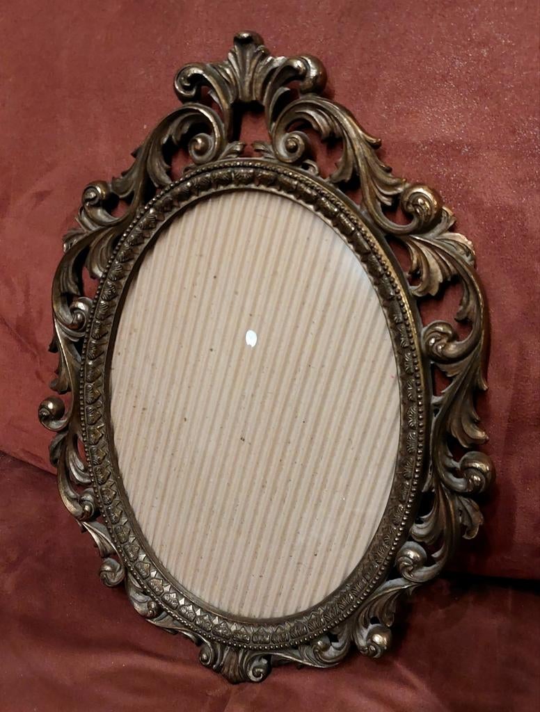 Antieke Brevettato Italiaanse spiegel/fotolijst, Ophalen of Verzenden, Rechthoekig, Minder dan 50 cm