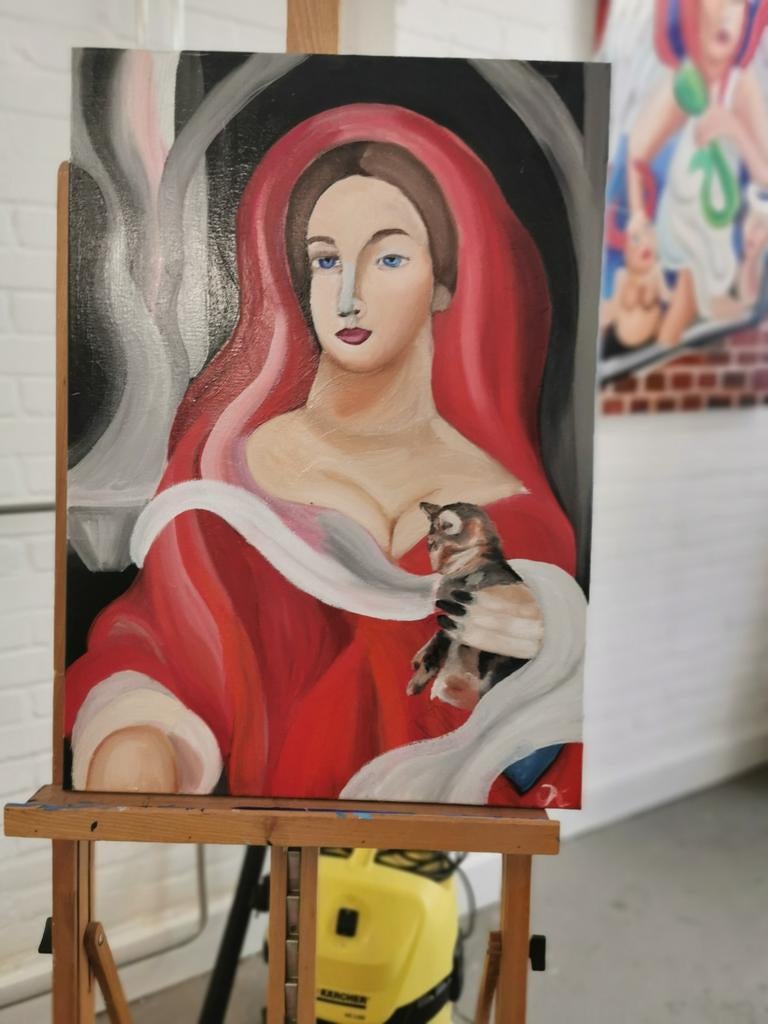 Leonardo DaVinci Studie - Oude Meesters Schilderij 50x70, Antiek en Kunst, Kunst | Schilderijen | Klassiek, Ophalen of Verzenden