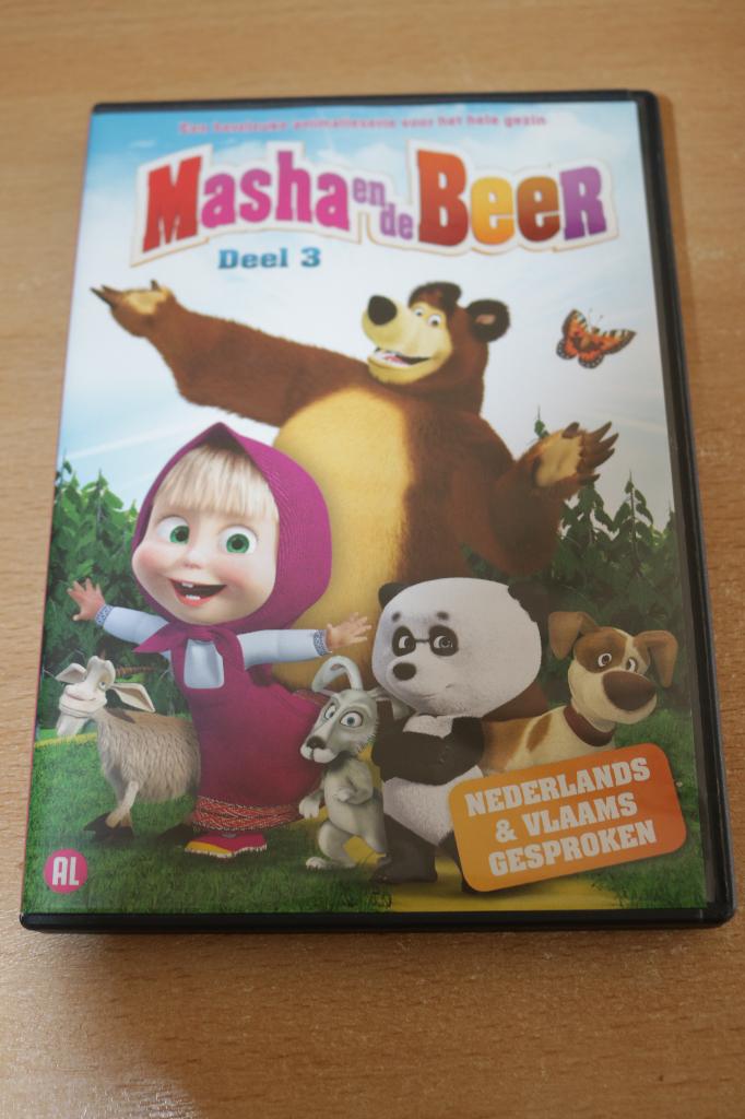 DVD Masha en de beer deel 3, Alle leeftijden, Ophalen of Verzenden, Zo goed als nieuw