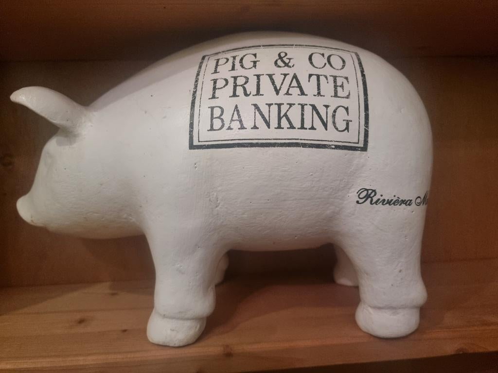 Groot Riviera Maison spaarvarken, Verzamelen, Spaarpotten, Ophalen of Verzenden, Zo goed als nieuw, Steen, Aardewerk of Keramiek