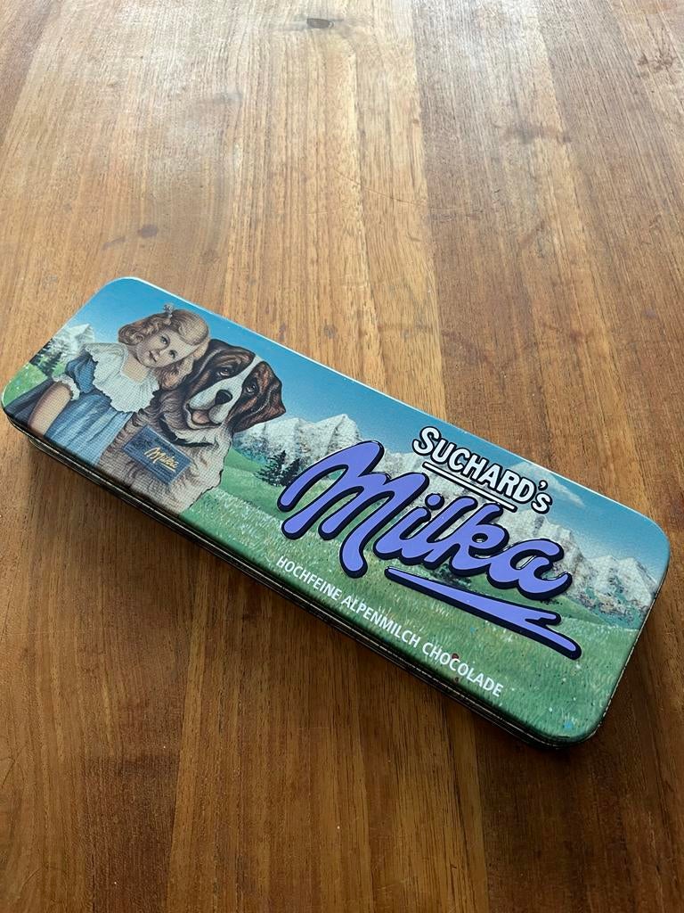 Vintage Milka Suchard Koektrommel, Ophalen of Verzenden, Gebruikt, Koek(jes), Overige merken