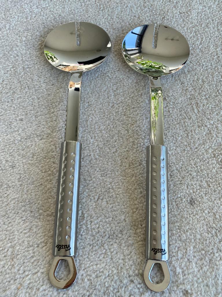 Saladevork merk Fissler, Ophalen of Verzenden, Zo goed als nieuw, Rvs of Chroom, Los bestek