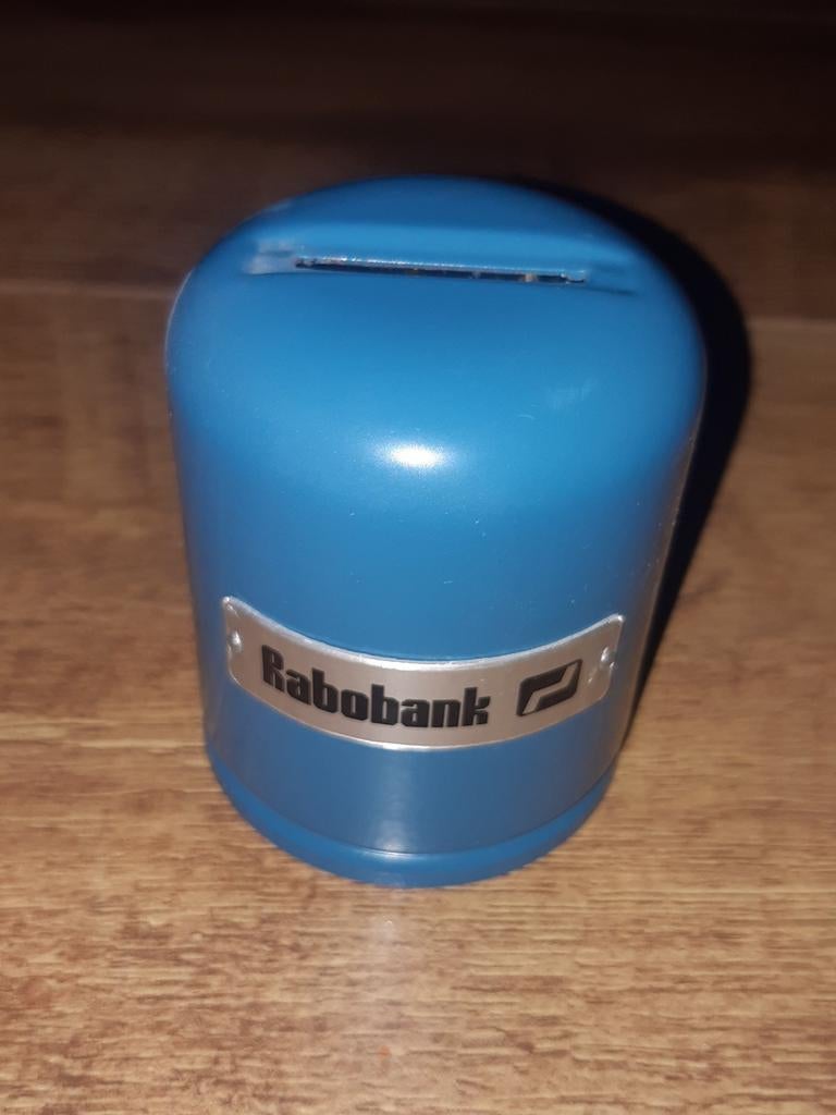 Blauwe Rabobank spaarpot, Verzenden, Metaal of Blik