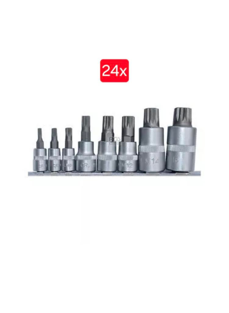 24 setjes dopsleutel veeltand 8 delig Bgs., Ophalen of Verzenden