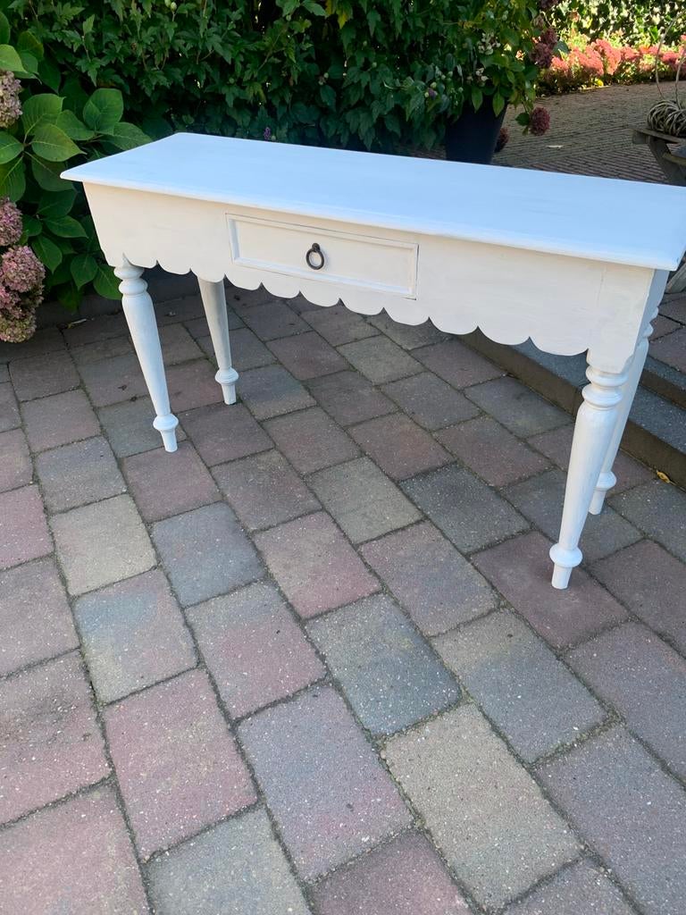 Shabby brocante sidetable met lade, Ophalen