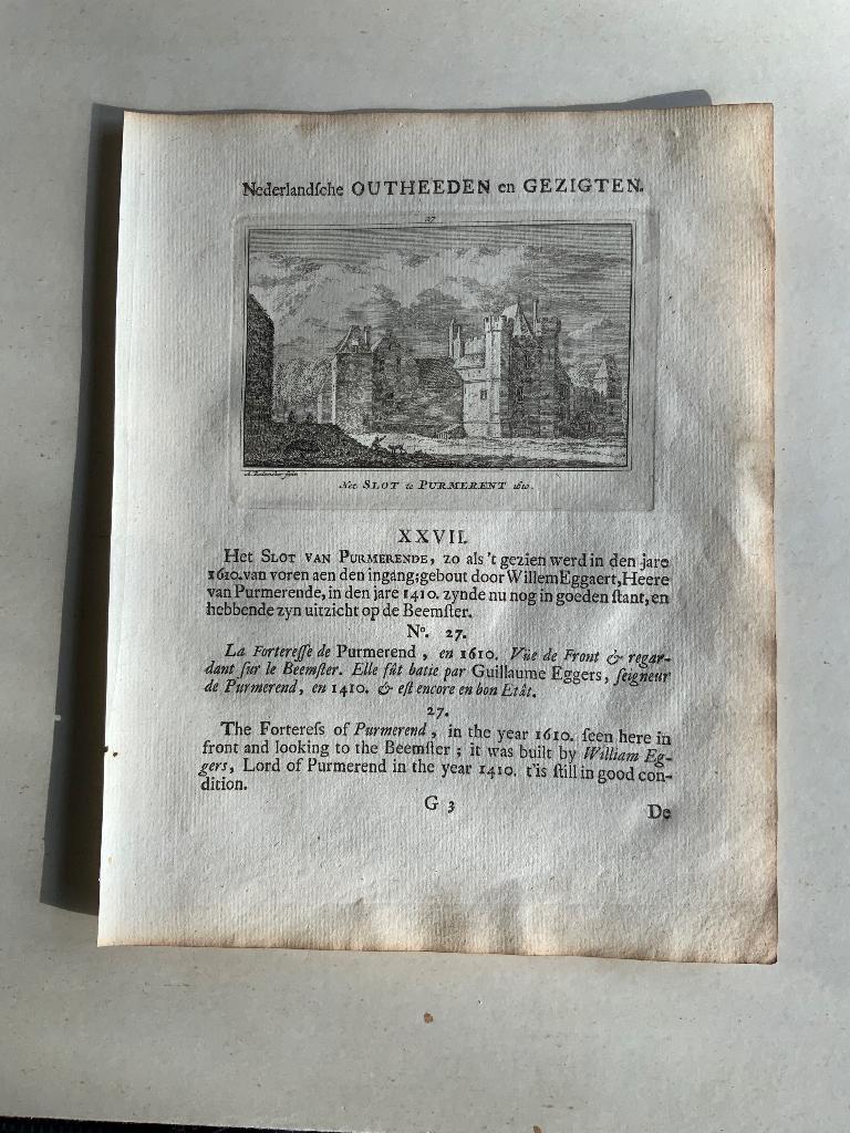 7 gravures Purmerend, Antiek en Kunst, Kunst | Etsen en Gravures, Ophalen of Verzenden