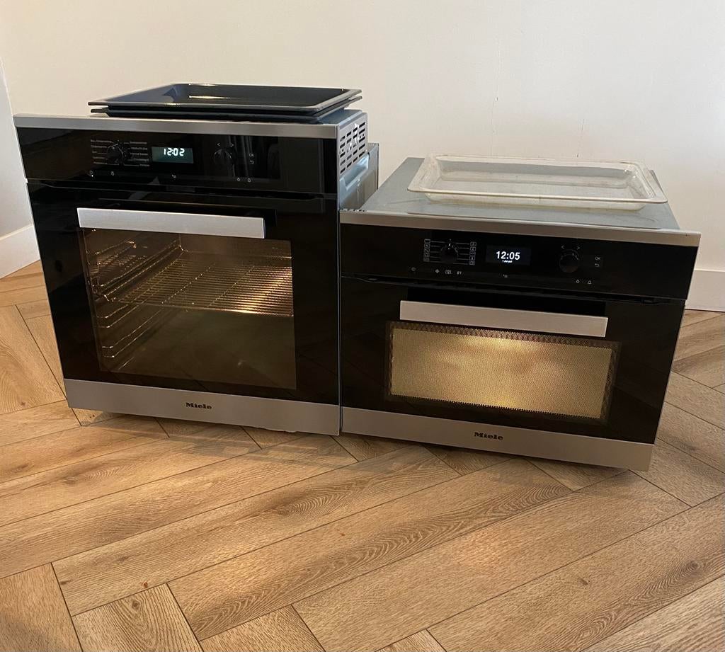 Miele set Combi oven magnetron + hetelucht oven met pyrolyse, Witgoed en Apparatuur, Ophalen, Zo goed als nieuw, Oven met grill