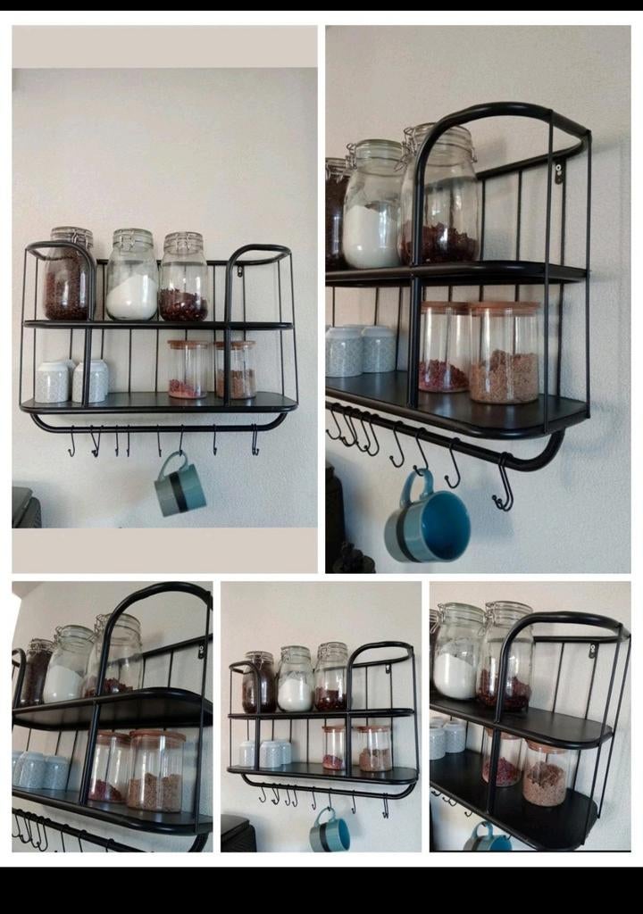 Metalen keuken rek, met haakjes, Ophalen