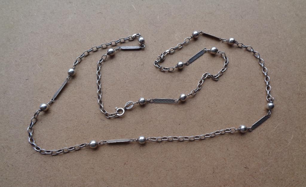 zilveren lange sier ketting [519], Verzenden, Zo goed als nieuw, Zilver, Zilver