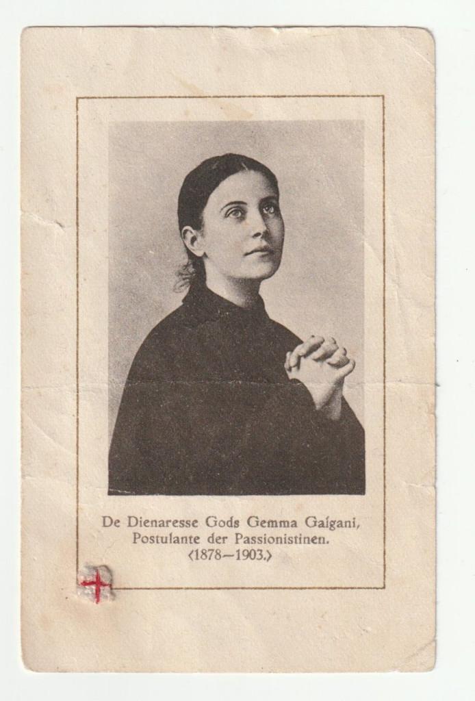 Bidprentje met relikwie Gemma Galgani, Verzenden, Bidprentje