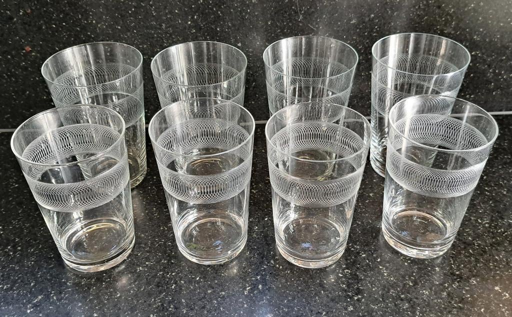 Vintage limonade glazen set, Ophalen of Verzenden, Zo goed als nieuw, Frisdrankglas