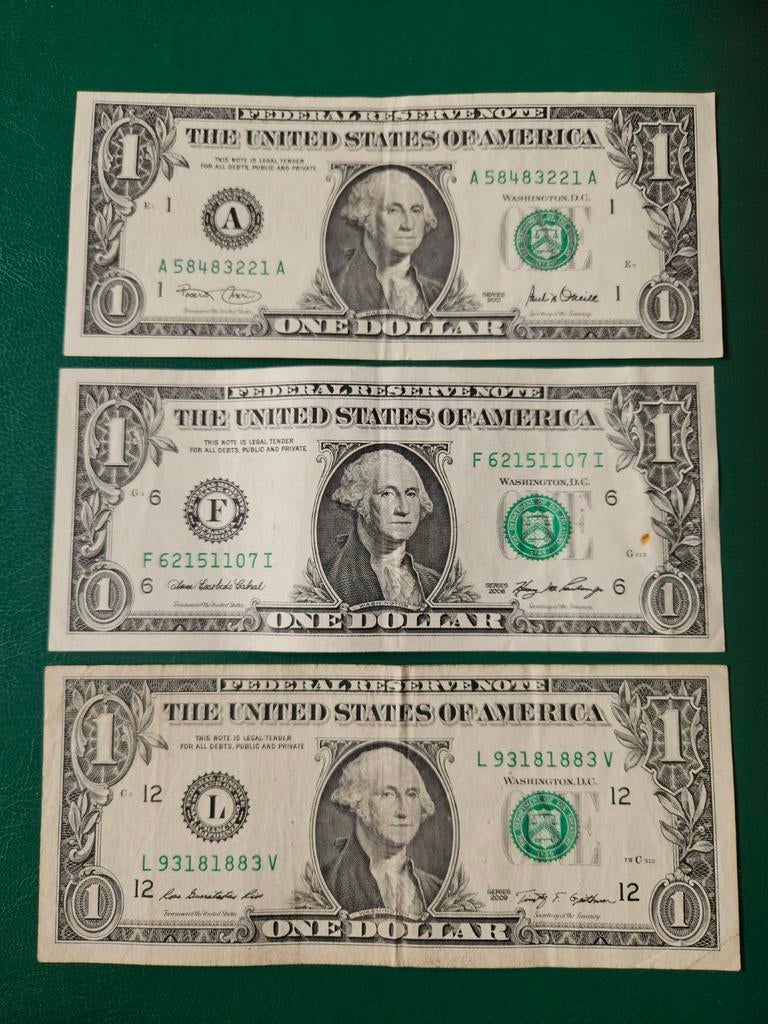 3x 1 dollar USA verschillende jaren set, Ophalen of Verzenden, Noord-Amerika, Setje
