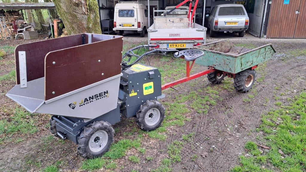 Elektrische kruiwagen Dumper Jansen MSK 800 en Kiepaanhanger, Ophalen, Gebruikt