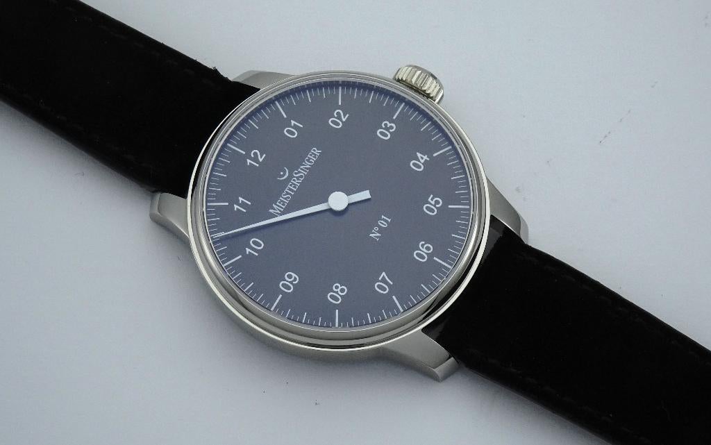 Meistersinger Number One Nieuw, Leer, Staal, Polshorloge, Nieuw