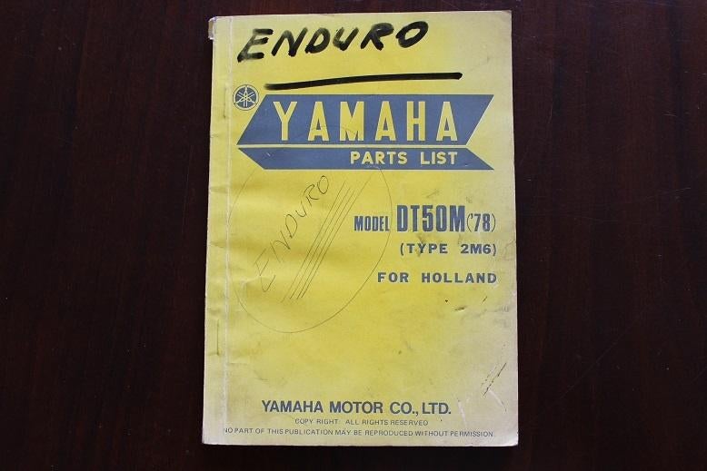 Yamaha DT50M 1978 moped parts list onderdelen boekje DT 50 M, Ophalen of Verzenden, Gebruikt