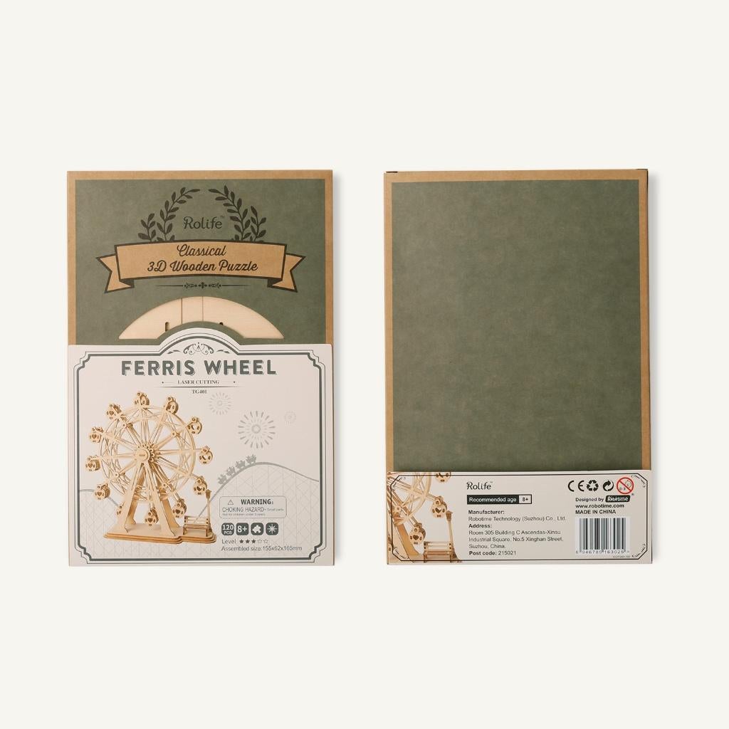 Robotime Ferris Wheel TG401 Bouwpakket Nieuw, Groter dan 1:32, Nieuw, Ophalen of Verzenden, Robotime