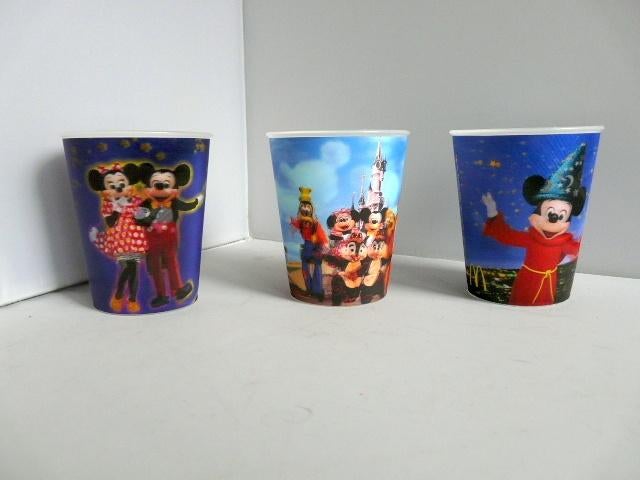 Disneyland Paris # 3 stuks 3D bekers., Verzamelen, Disney, Ophalen of Verzenden, Mickey Mouse, Zo goed als nieuw, Servies