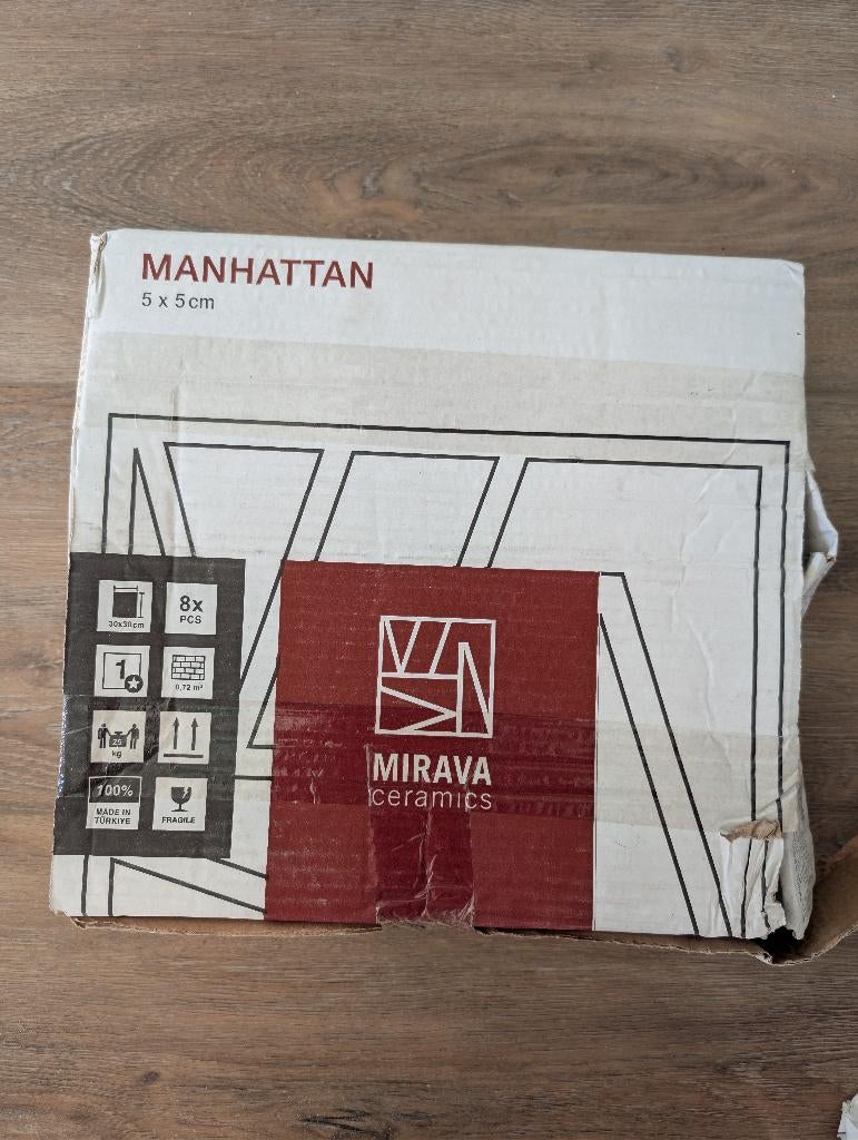 Beige mosaic tile 5x5 cm, Doe-het-zelf en Verbouw, Tegels, Ophalen, Keramiek, Zo goed als nieuw, 20 tot 40 cm