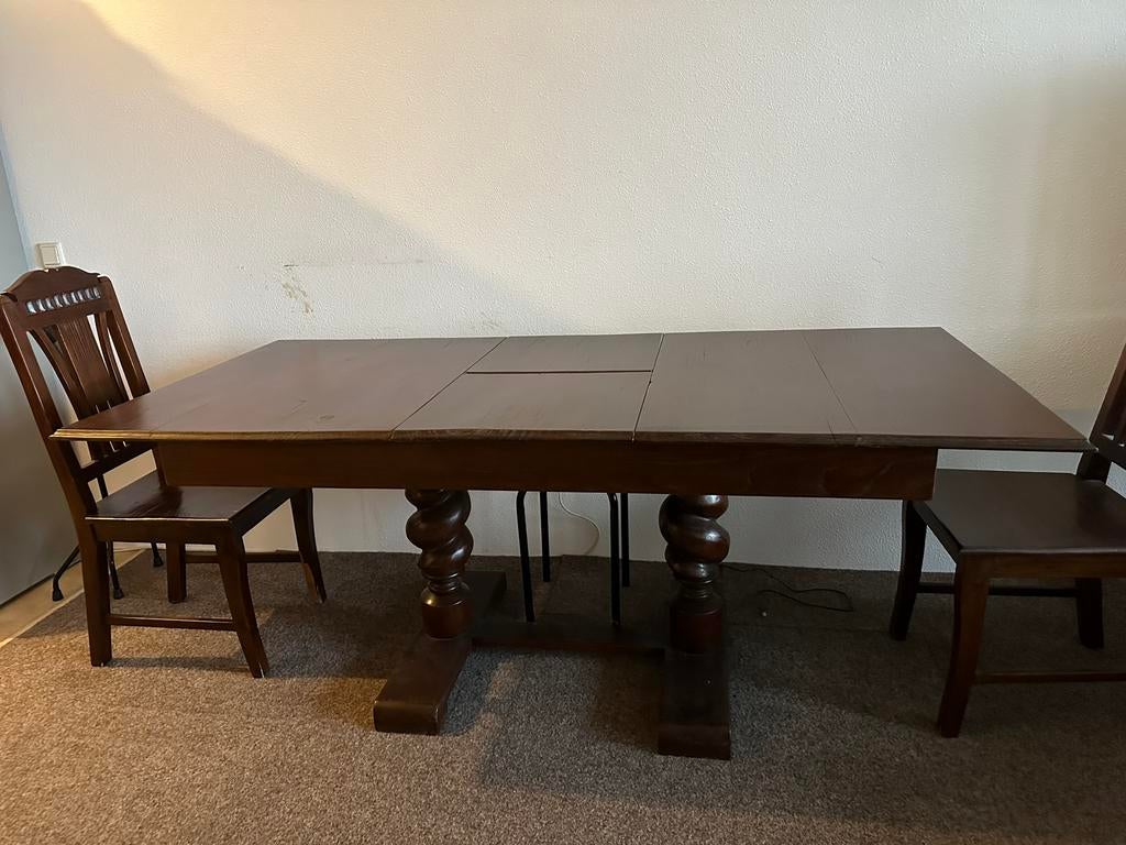 Mooie koloniale teak tafel, Ophalen, Koloniaal, Teakhout, 50 tot 100 cm