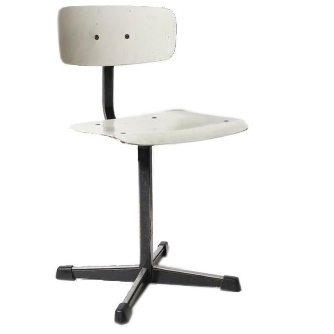 Vintage SCHOOLSTOEL kinderstoel wit industrieel stoeltje, Ophalen, Gebruikt, Overige typen, X
