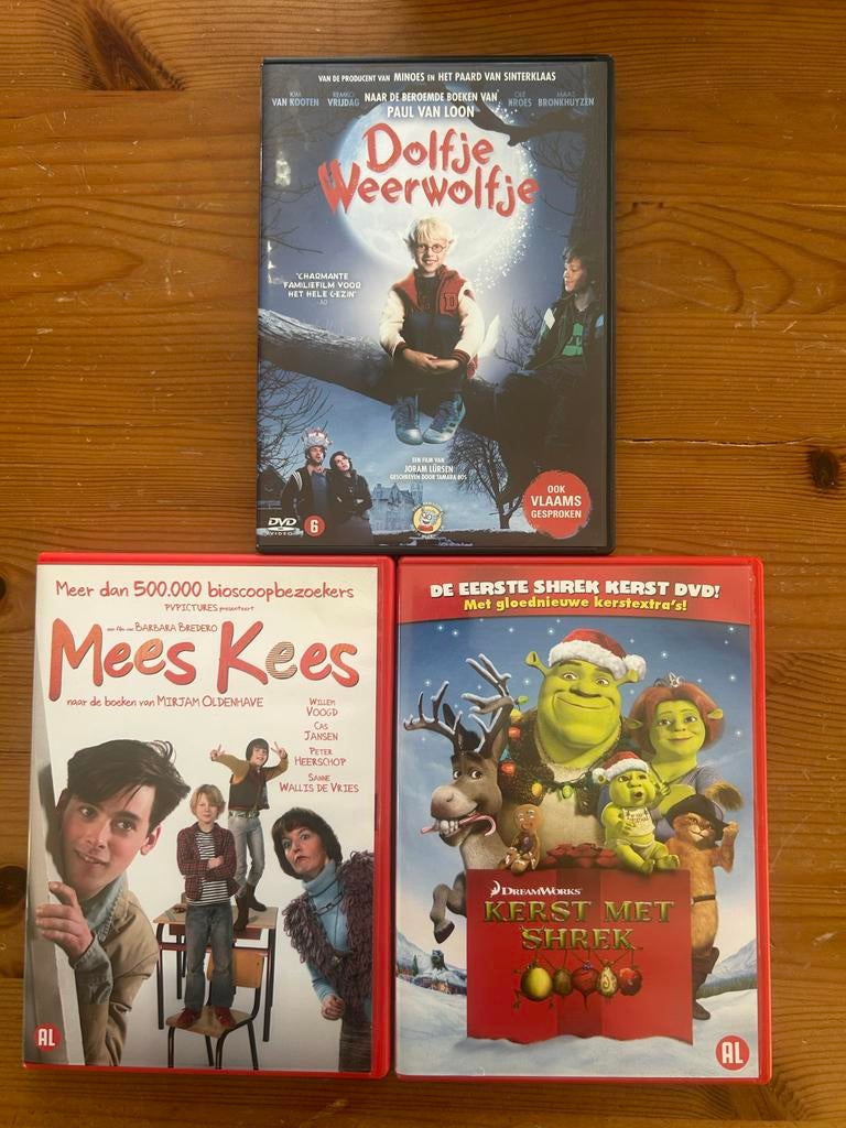 3 DVD’s - Mees Kees, Dolfje Weerwolfje, Shrek, Alle leeftijden, Ophalen of Verzenden, Zo goed als nieuw, Film