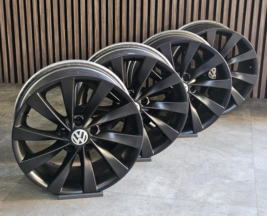 Nette 18" Turbine Velgen 5x112 Pastop Volkswagen Golf Caddy, 18 inch, Gebruikt, Velg(en), Ophalen of Verzenden