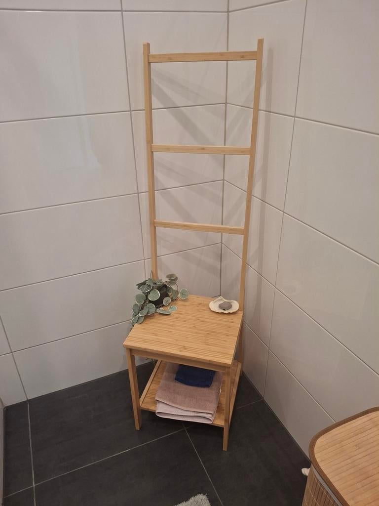 IKEA Ragrund handdoekenrek/badkamerrek bamboe, Ophalen, Zo goed als nieuw, Bruin, Handdoekenrek