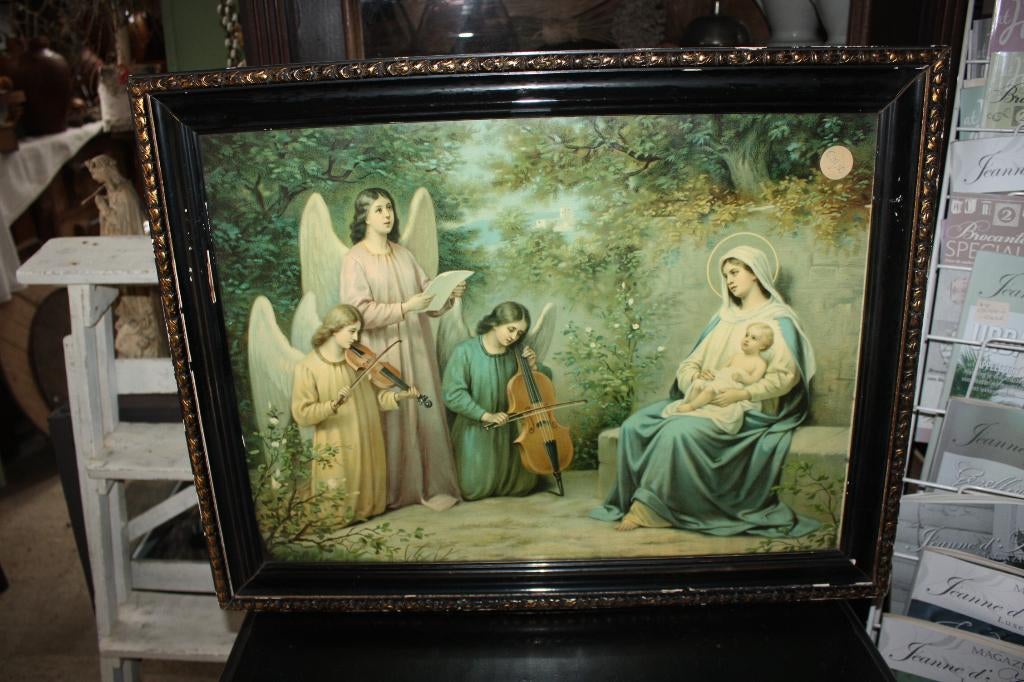 Antieke lijst met religieuze prent 4 verschillende, Ophalen