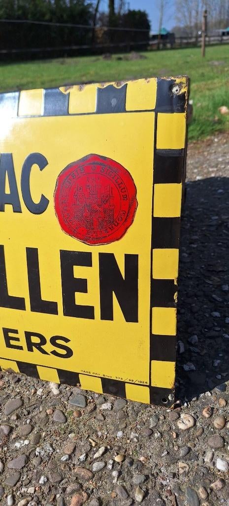 Antiek emaille bord Antwerpse tabaksfabrikant Verellen., Reclamebord, Gebruikt, ., Ophalen of Verzenden