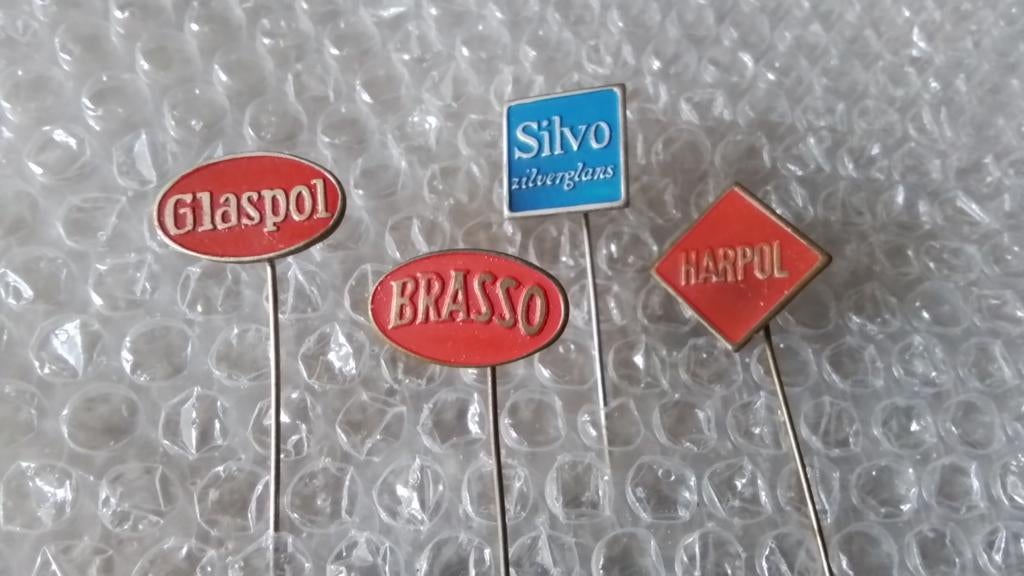 4 verschillende speldjes poetsmiddelen, Ophalen of Verzenden, Zo goed als nieuw, Overige onderwerpen