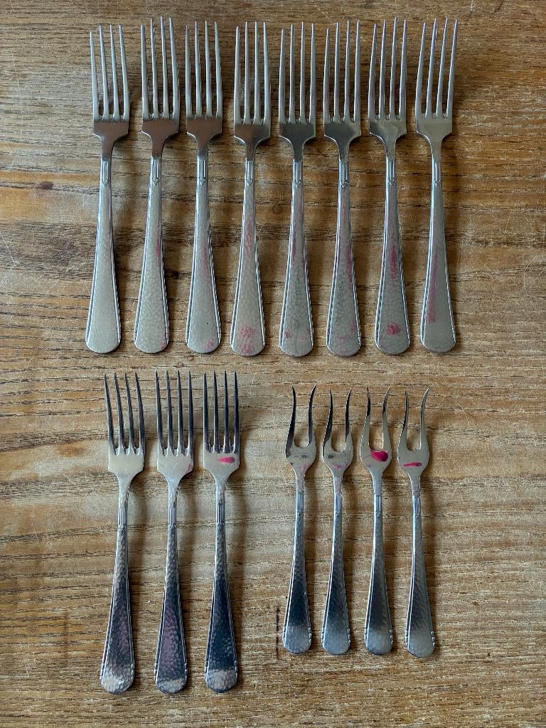 Vintage Gero Zilmeta 294 hamerslag kruidnagel lelie vork, Antiek en Kunst, Antiek | Bestek, Ophalen of Verzenden