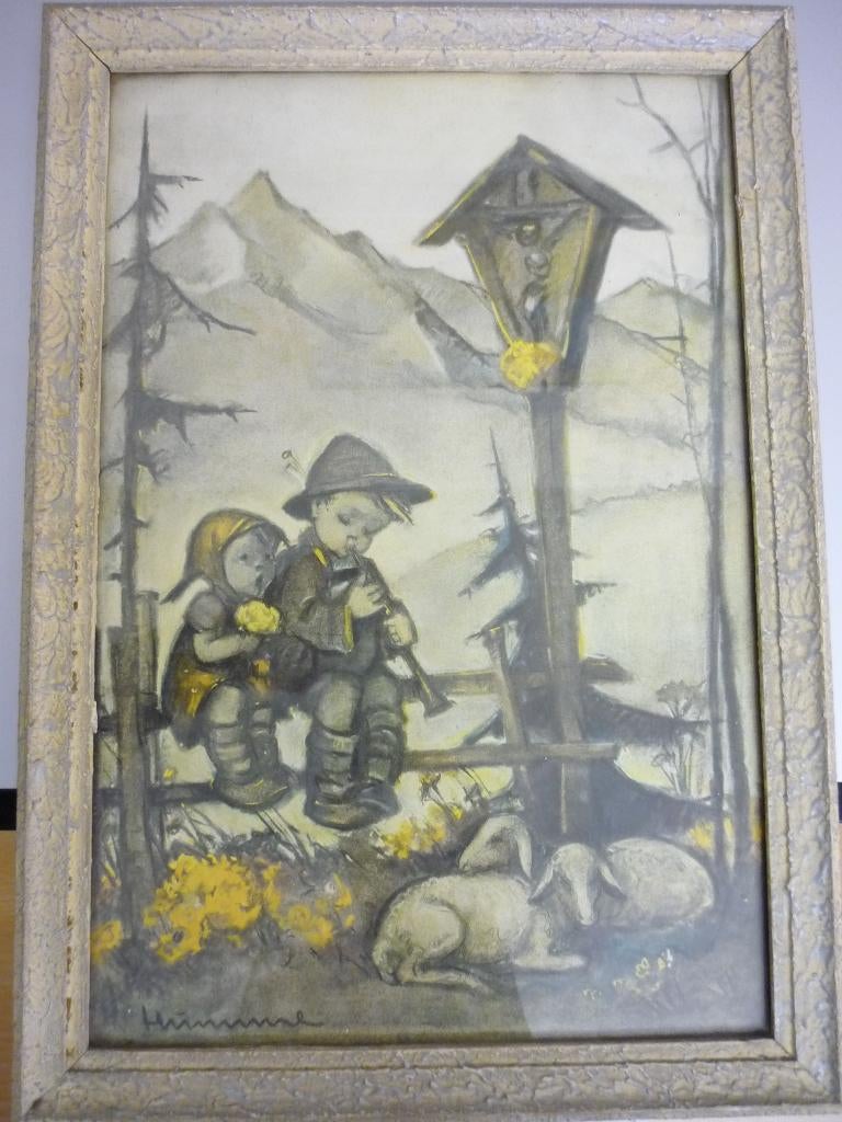 Tekening Hümmel twee kleine kleuters, Minder dan 50 cm, Ophalen of Verzenden, Zo goed als nieuw, Minder dan 50 cm